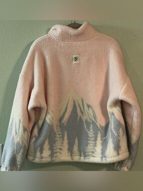AS Revival pink Sherpa snowscape pullover Medium
